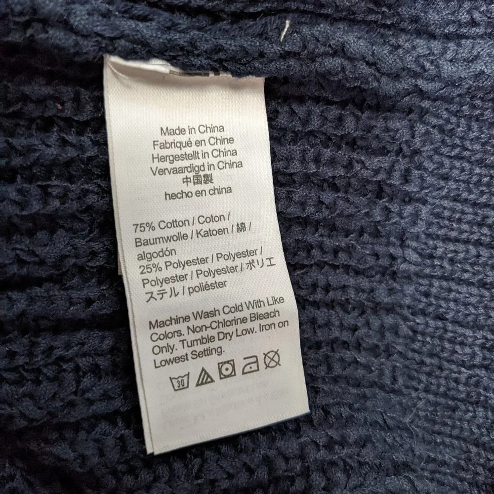 NWT J. Crew Cropped Patch Pocket Beach Cardigan Sweater Navy Size 2XL AY828
